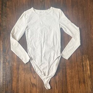 Old Navy Cream Long Sleeve Bodysuit